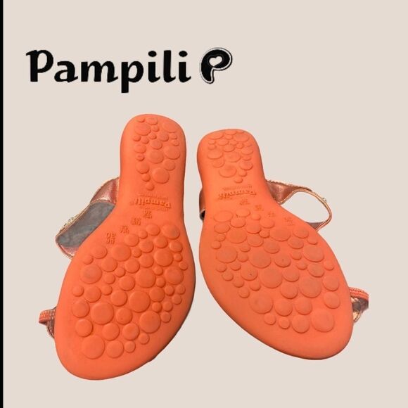 Pampili Melon Metallic Thong Sandals 13 - Picture 5 of 5